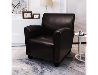 VidaXL Fauteuil Kunstleer Donkerbruin - 53% Korting! Ongebruikt!