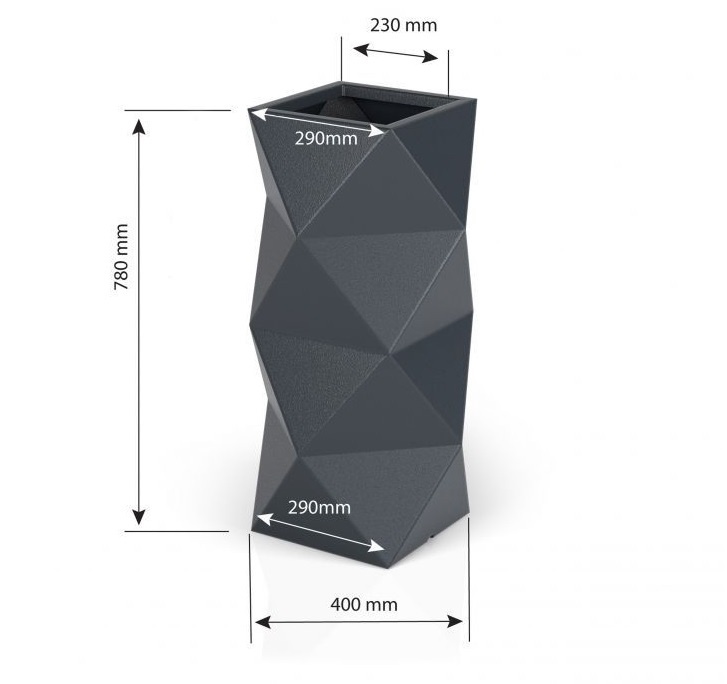 Bloempot Monumo Asti Antraciet 78cm - 46% Korting! Laatste Stuk!