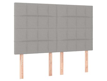 vidaXL Hoofdborden 2 st 72x5x78/88 cm Stof Lichtgrijs | -73%