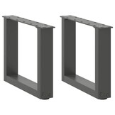 vidaXL Salontafelpoten U-vorm (2 st) Staal Antraciet - 55% Korting!