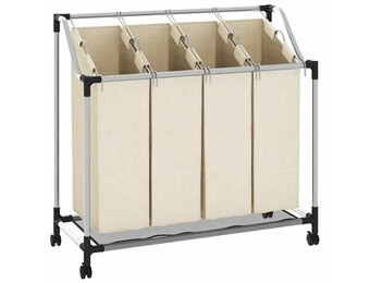 VidaXL Wassorteerder 4 Zakken Staal Crème - 40% Korting!