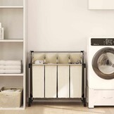 VidaXL Wassorteerder 4 Zakken Staal Crème - 40% Korting!