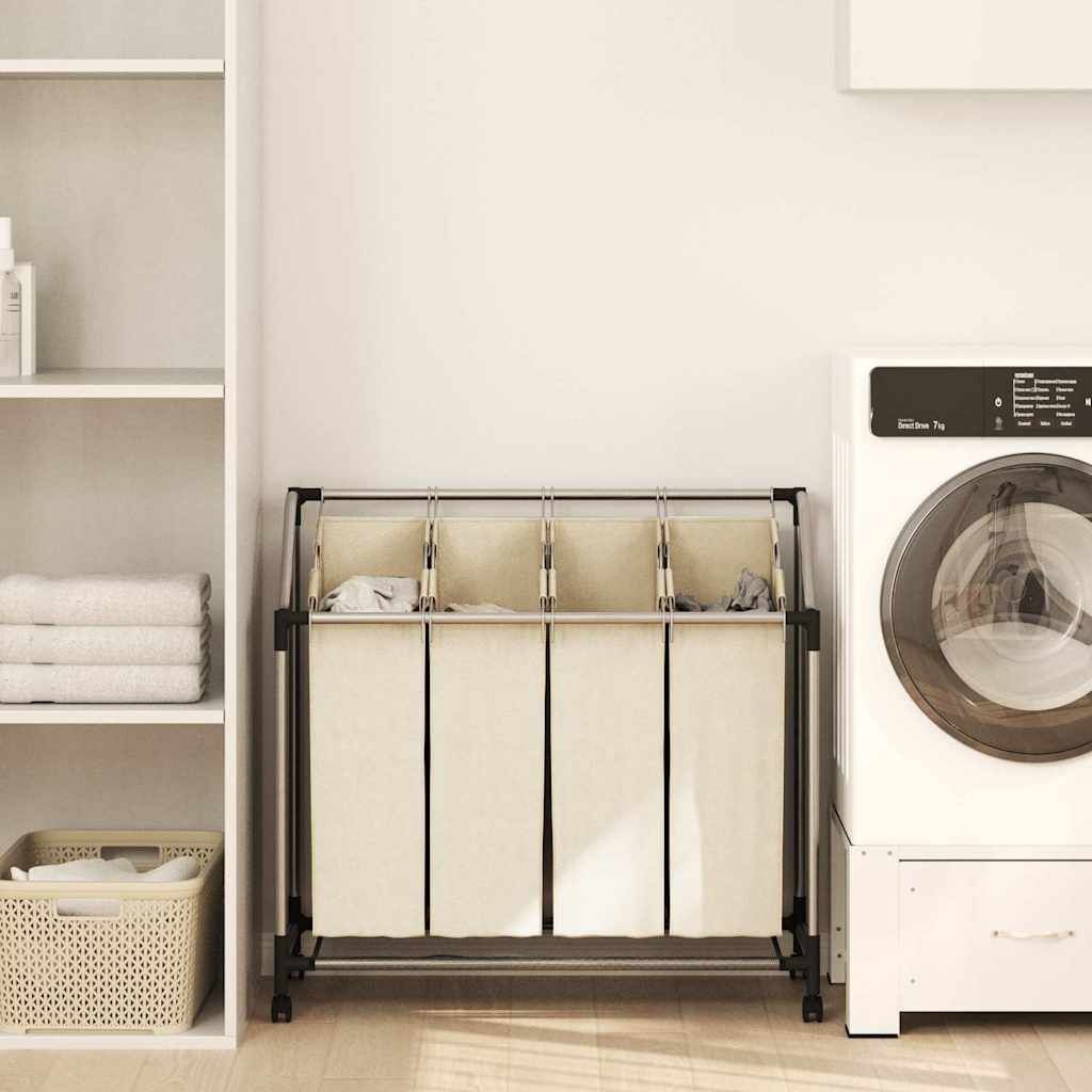 VidaXL Wassorteerder 4 Zakken Staal Crème - 40% Korting!