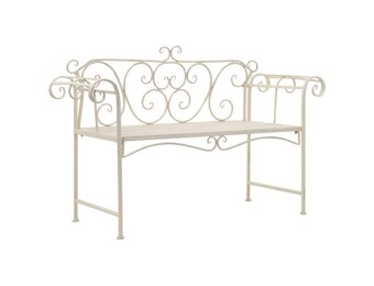 VidaXL Tuinbank Metaal Antiekwit - 40% Korting!