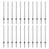 VidaXL Hekpalen 22 Stuks Grijs Staal 100 cm - 80% Korting!