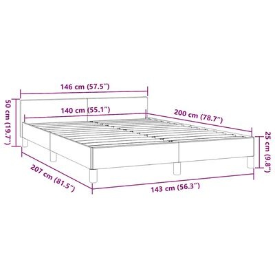 vidaXL Bedframe Zwart 140x200cm - Nu 40% Korting!