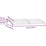 VidaXL Deurluifel 240x100cm PC Grijs - 55% Korting!