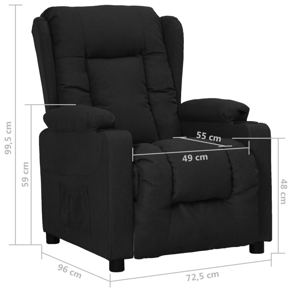 vidaXL Fauteuil Verstelbaar Stof Zwart - 35% Korting! Ongebruikt!