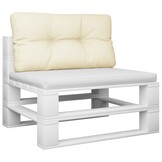 vidaXL Palletkussen Crème 70x40x12 cm | 40% Korting | Geretourneerd