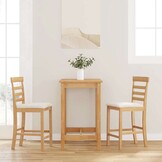 VidaXL Barkrukken Massief Hout - 40% Korting - 2 stuks! (Uitgepakt, Goede Staat)