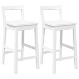 VidaXL Barkrukken 2 stuks Wit Massief Hout - 40% Korting!