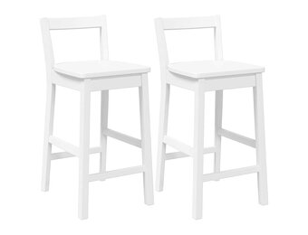 VidaXL Barkrukken 2 stuks Wit Massief Hout - 40% Korting!