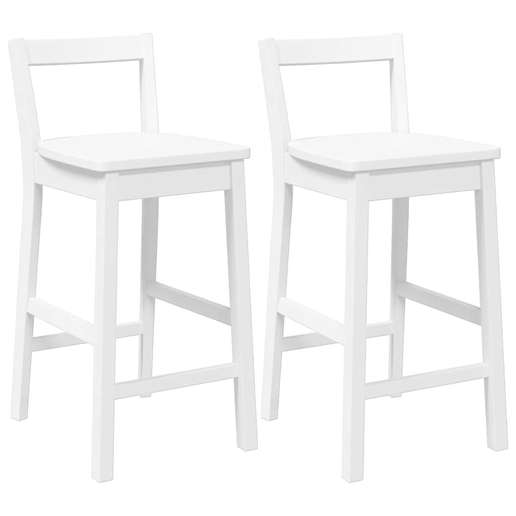 VidaXL Barkrukken 2 stuks Wit Massief Hout - 40% Korting!