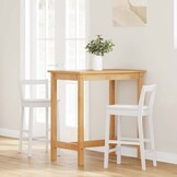 VidaXL Barkrukken 2 stuks Wit Massief Hout - 40% Korting!