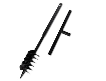 Grondboor met handvat en schroefkop (dubbele schroef) 120 mm (zwart)