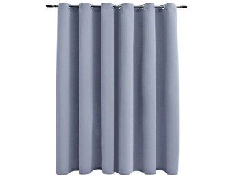 vidaXL Gordijn verduisterend met metalen ringen 290x245 cm grijs