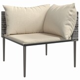 vidaXL 5-delige Loungeset met kussens poly rattan grijs