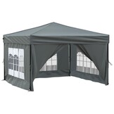 vidaXL Partytent inklapbaar met zijwanden 3x3 m antracietkleurig