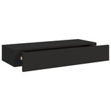 vidaXL Wandschap met lade 60x23,5x10 cm MDF zwart