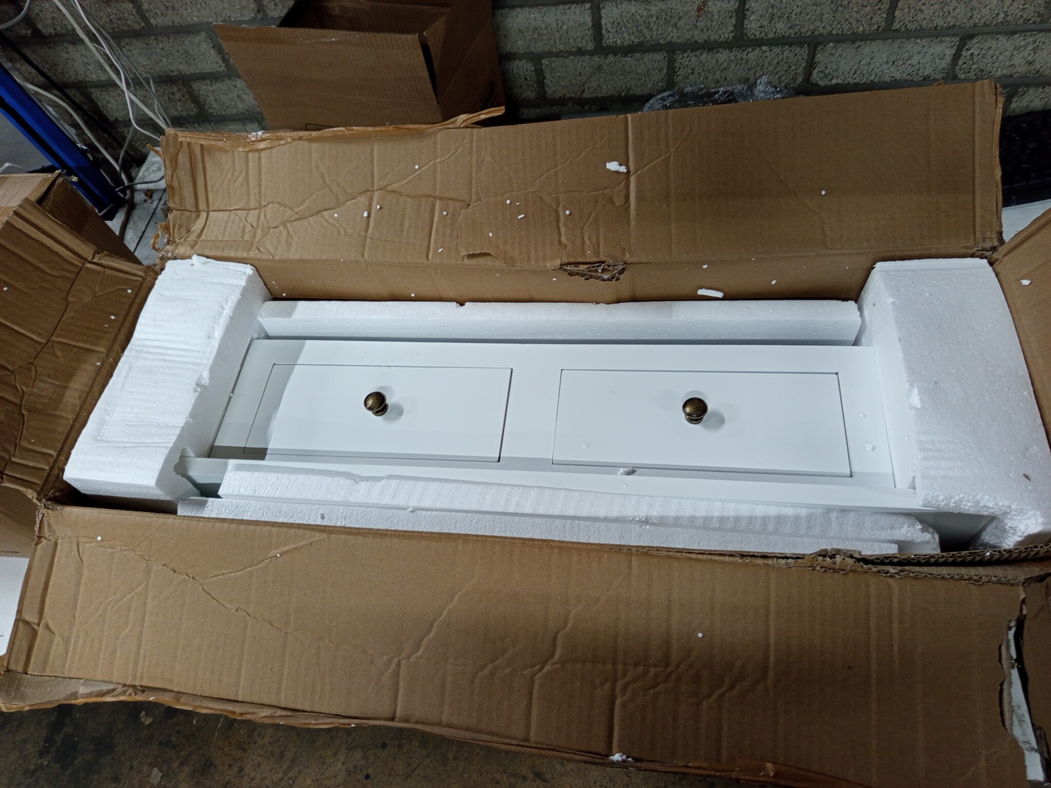 vidaXL Bijzetkastje met 2 lades wit