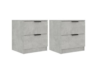 vidaXL Nachtkastjes 2 st bewerkt hout betongrijs