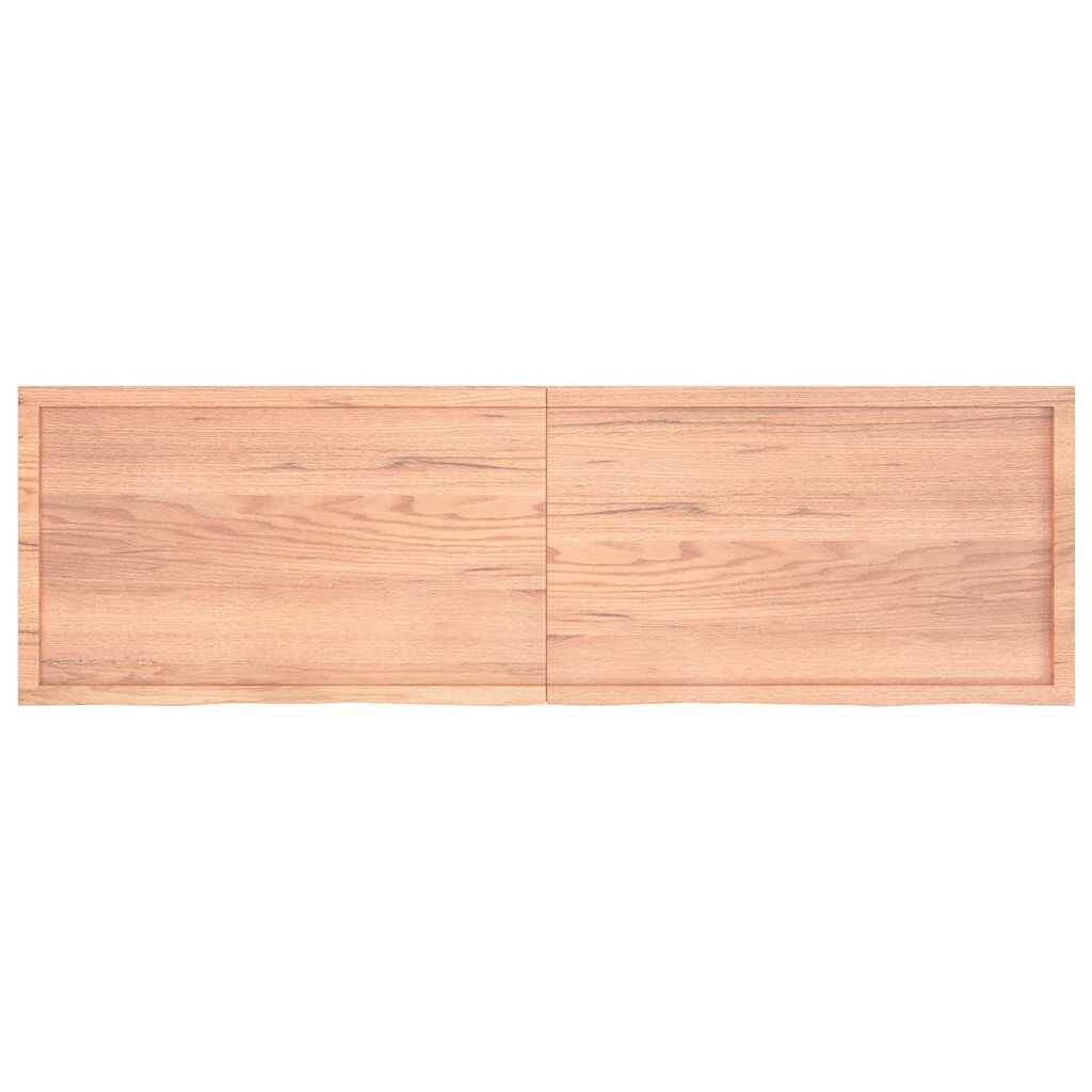 vidaXL Wastafelblad 200x60x(2-6) cm behandeld massief hout lichtbruin