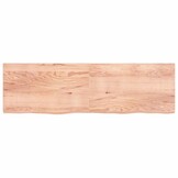 vidaXL Wastafelblad 200x60x(2-6) cm behandeld massief hout lichtbruin