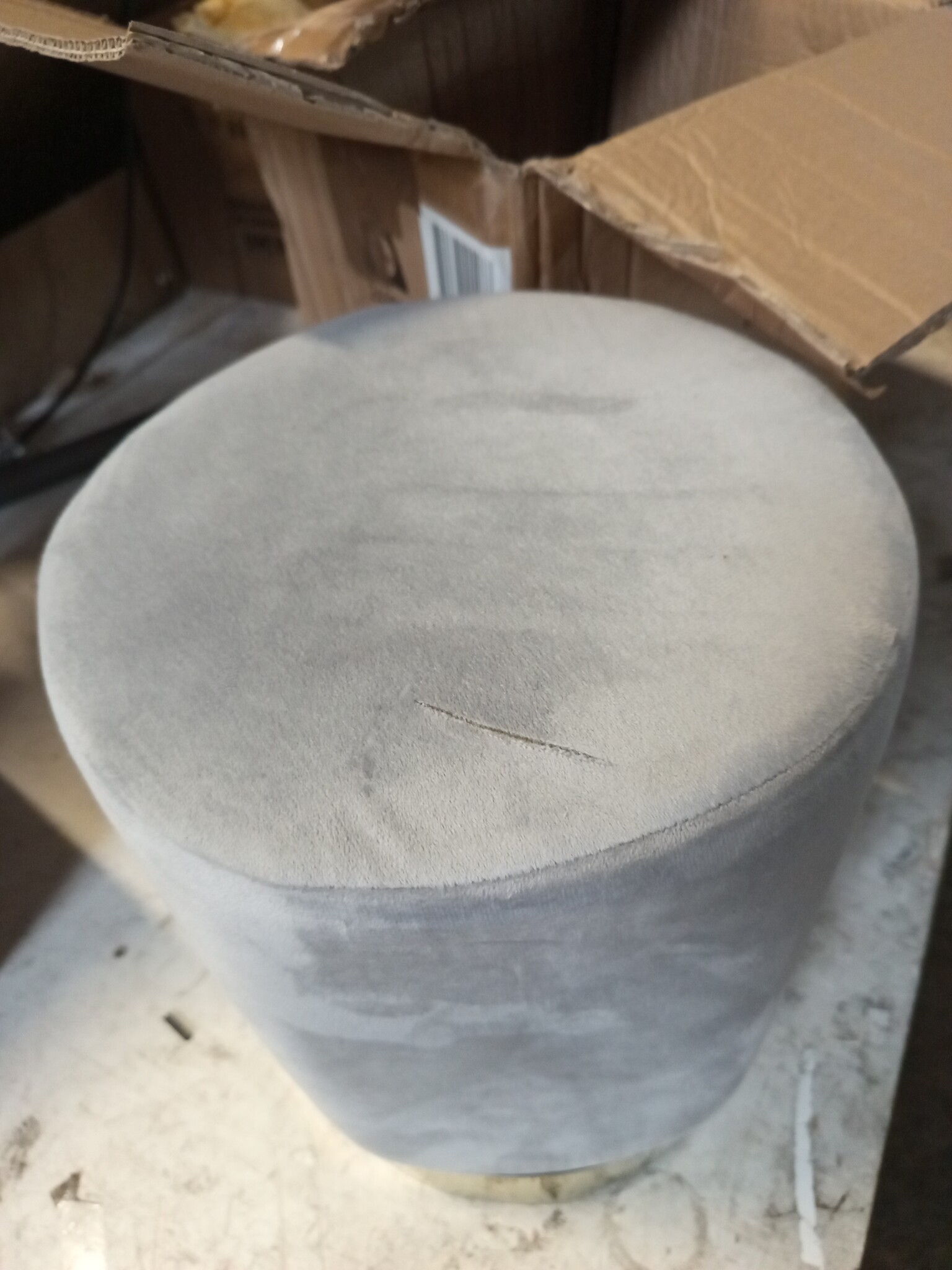 vidaXL Kruk fluweel abrikoos- en goudkleurig