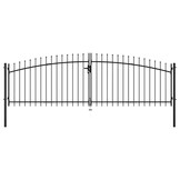 vidaXL Hekpoort dubbele deur met speren bovenkant 400x175 cm