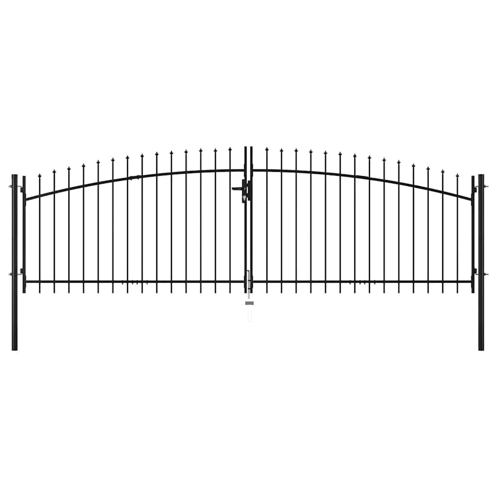 vidaXL Hekpoort dubbele deur met speren bovenkant 400x175 cm