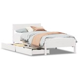 vidaXL Bedframe zonder matras massief grenenhout wit 75x190 cm