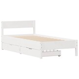 vidaXL Bedframe zonder matras massief grenenhout wit 75x190 cm