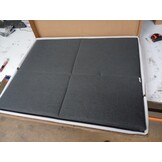 vidaXL Boxspring stof donkergrijs 180x200 cm