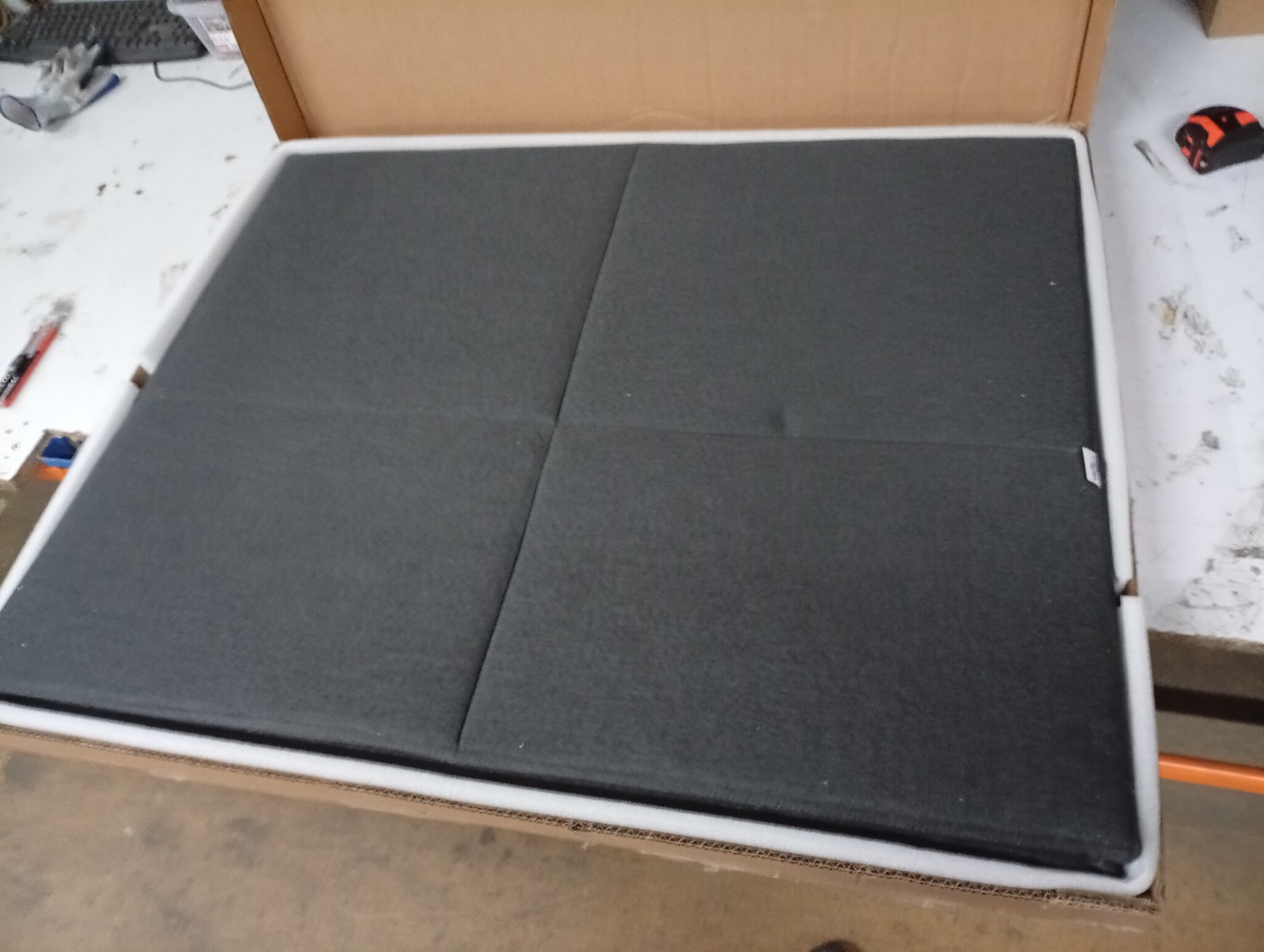 vidaXL Boxspring stof donkergrijs 180x200 cm