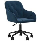 VidaXL Blauwe Fluwelen Kantoorstoel - 40% Korting! Draaibaar & Comfortabel