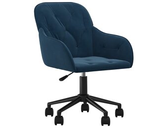 VidaXL Blauwe Fluwelen Kantoorstoel - 40% Korting! Draaibaar & Comfortabel