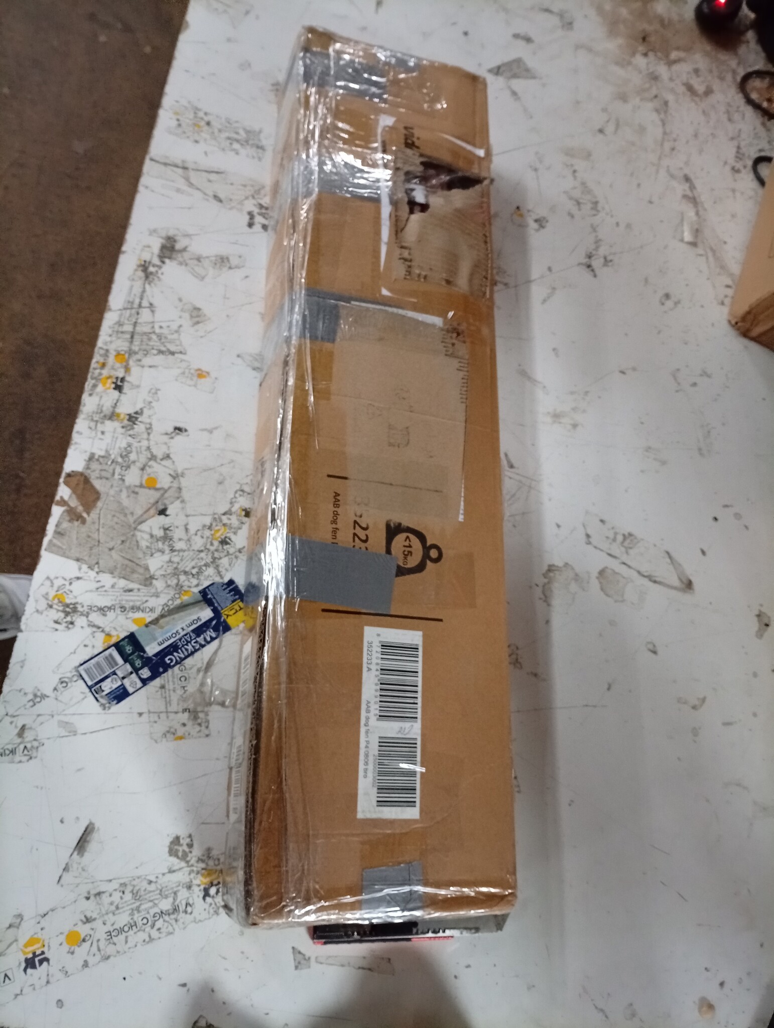 vidaXL Hondenhek inklapbaar 4 panelen 320cm populierenhout bruin eiken