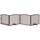 vidaXL Hondenhek inklapbaar 4 panelen 320cm populierenhout bruin eiken