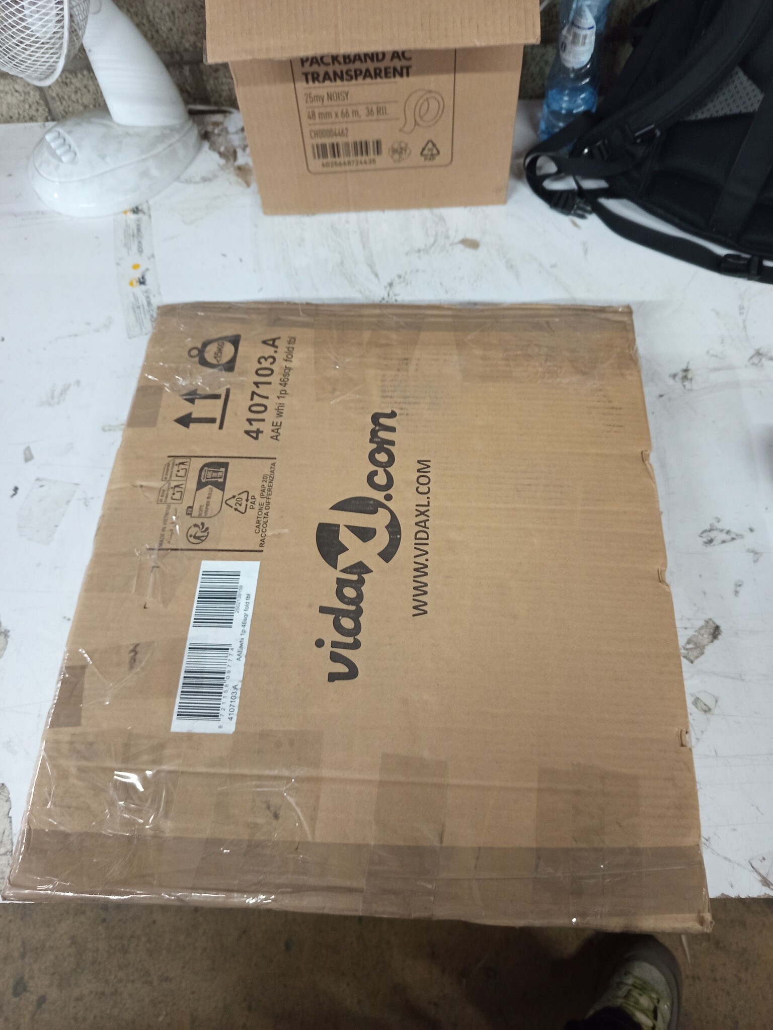 vidaXL Bistrotafel 46x46x47 cm massief acaciahout wit