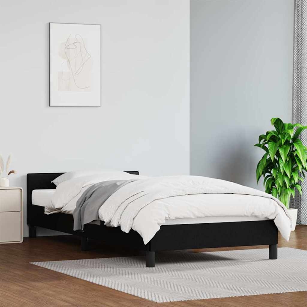 vidaXL Bedframe met hoofdeinde zonder matras 80x200 cm zwart