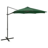 Zweefparasol 300cm Groen met LED - 61% Korting! | vidaXL