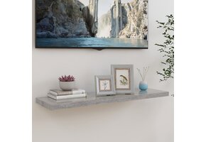vidaXL Zwevend Wandschap 90cm Betongrijs - 60% Korting!