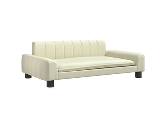 VidaXL Kinderbank Crème Kunstleer - 55% Korting! - Lichte Krasjes