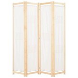 VidaXL Kamerscherm 4 Panel 160x170cm Crème - 40% Korting!