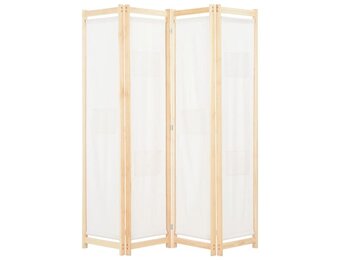 VidaXL Kamerscherm 4 Panel 160x170cm Crème - 40% Korting!