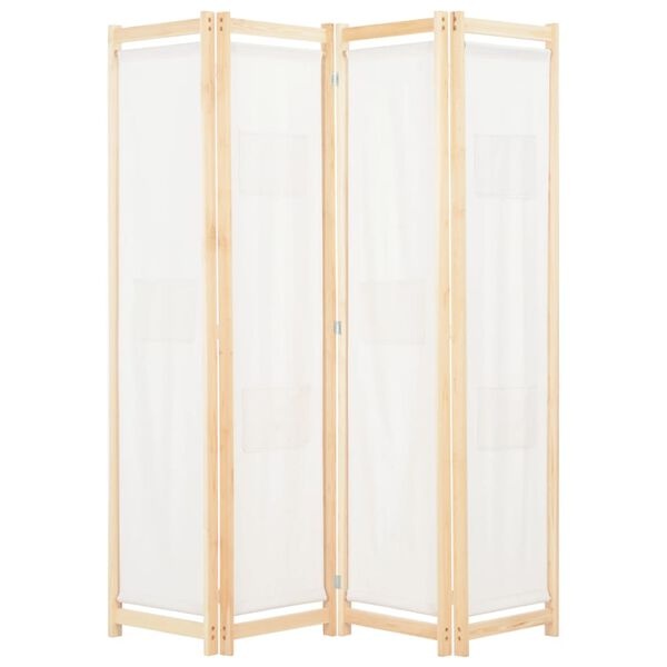 VidaXL Kamerscherm 4 Panel 160x170cm Crème - 40% Korting!