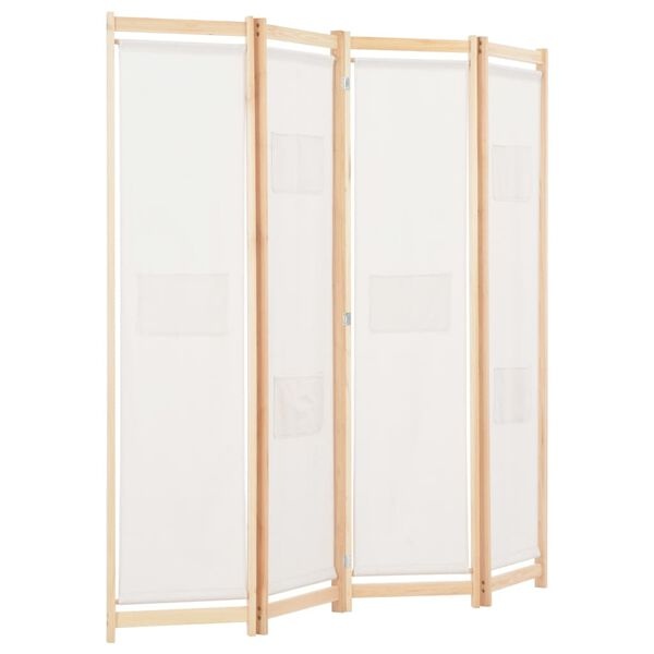 VidaXL Kamerscherm 4 Panel 160x170cm Crème - 40% Korting!