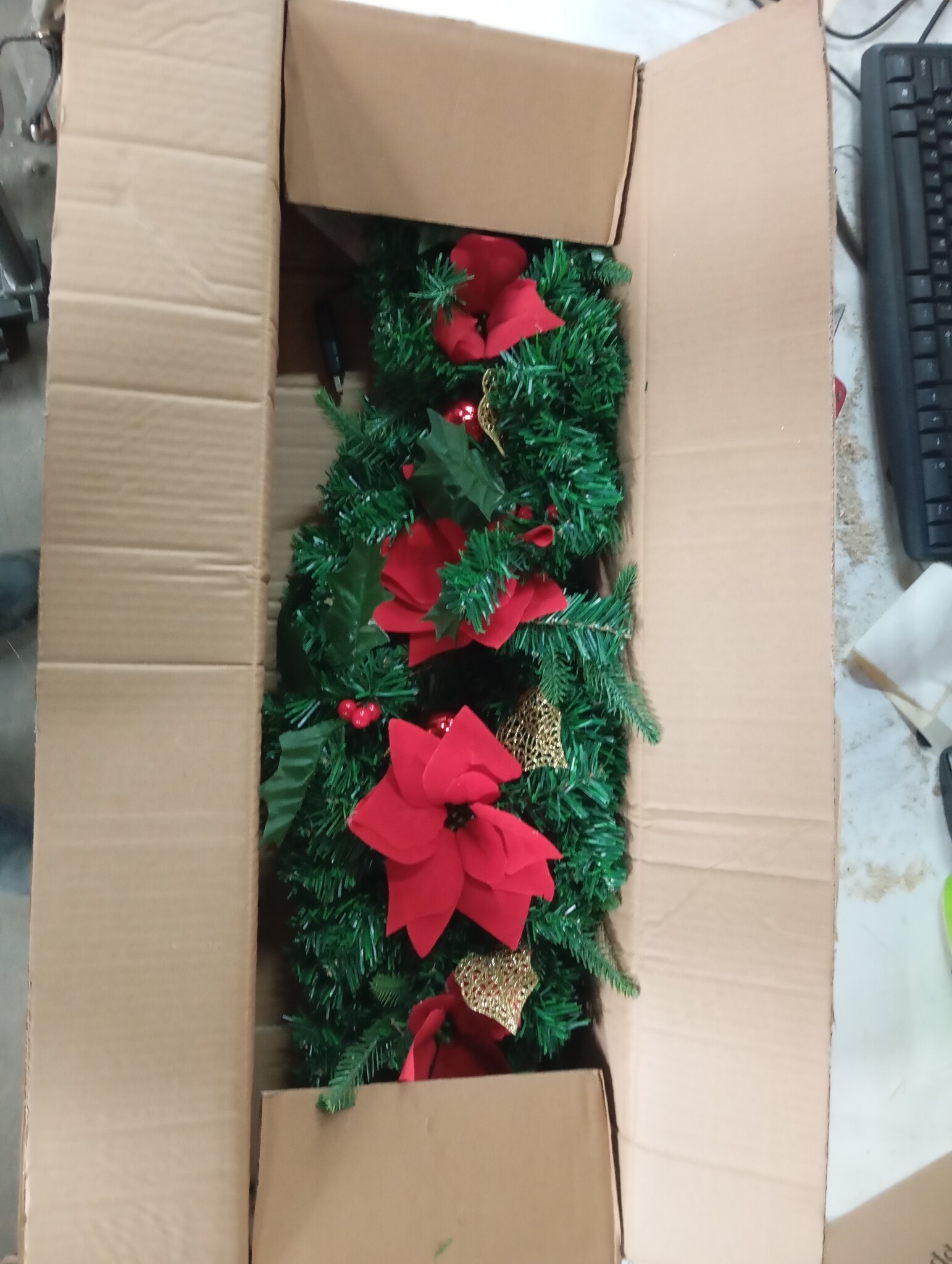 vidaXL Kerstboog met LED-lampjes 90 cm PVC groen