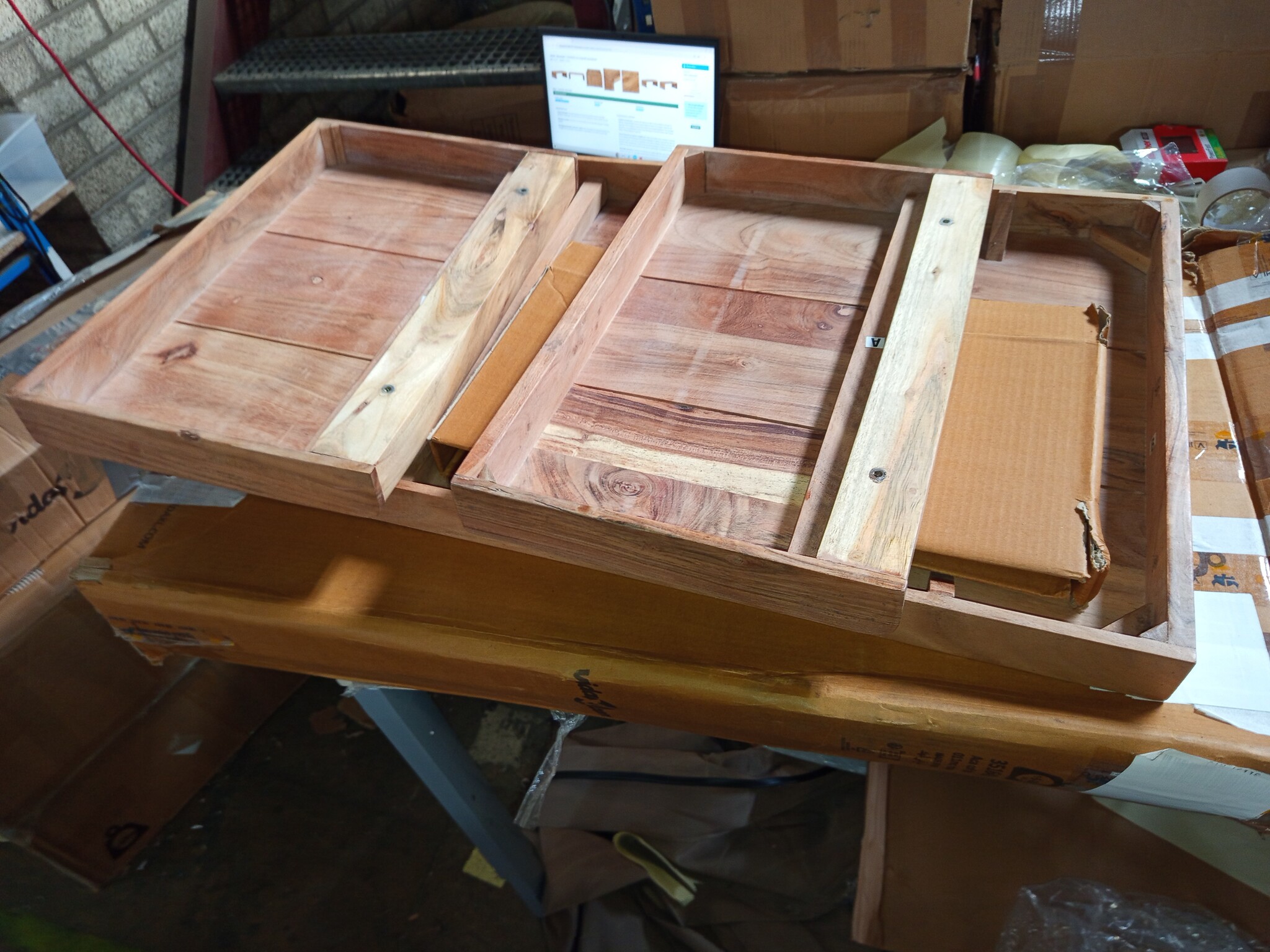 vidaXL Salontafel 110x55x35 cm massief acaciahout