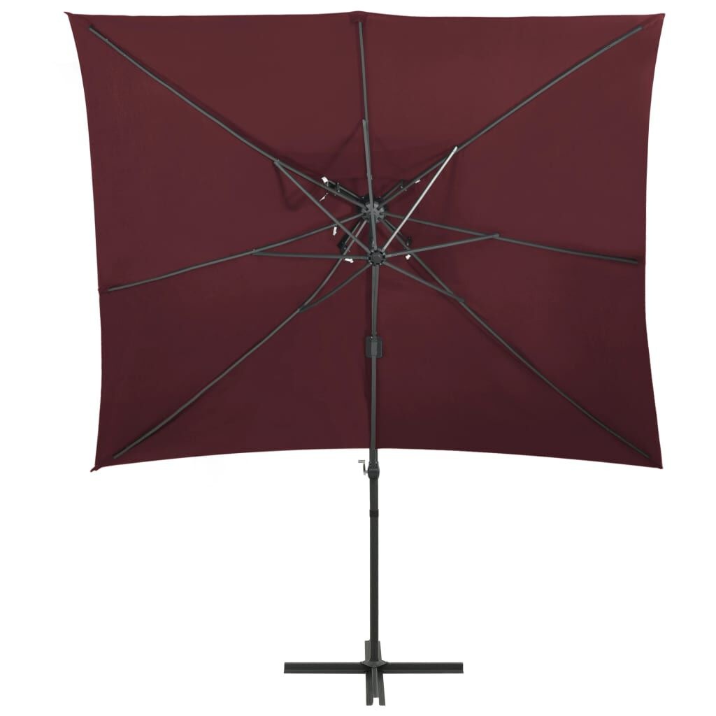 VidaXL Zweefparasol Bordeauxrood 250x250cm - 56% Korting!